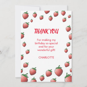 Tarjeta De Agradecimiento Fresa y Fresas