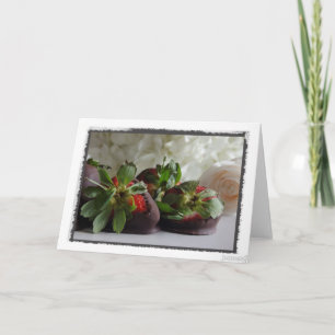 Tarjeta De Agradecimiento Fresas bañadas en chocolate (en blanco)