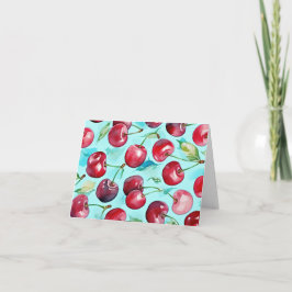 Tarjeta De Agradecimiento Fresas dulces coloridas de color agua cerezo arte