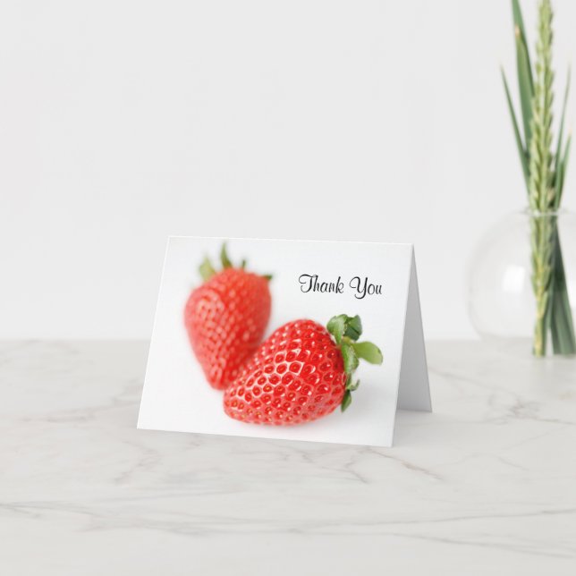 Tarjeta De Agradecimiento Fresas frescas frescas rojas (Anverso)