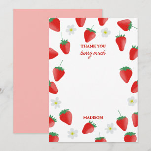 Tarjeta De Agradecimiento Fresas Gracias Muchas Fresas Tema