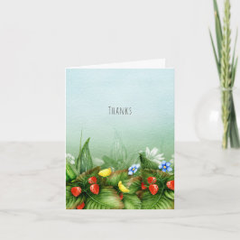 Tarjeta De Agradecimiento Fresas silvestres en una pradera dulce gracias