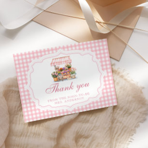 Tarjeta De Agradecimiento Fresco Del Mercado De Los Agricultores De La Ducha