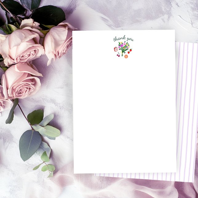 Tarjeta De Agradecimiento FRESCO DEL MERCADO Lindo Bridal Shower Personaliza (FRESH OFF THE MARKET Cute Custom Bridal Shower Thank You Note Card
)