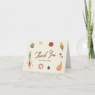 Tarjeta De Agradecimiento Fresco Fuera del Mercado Bridal Shower Caprichoso