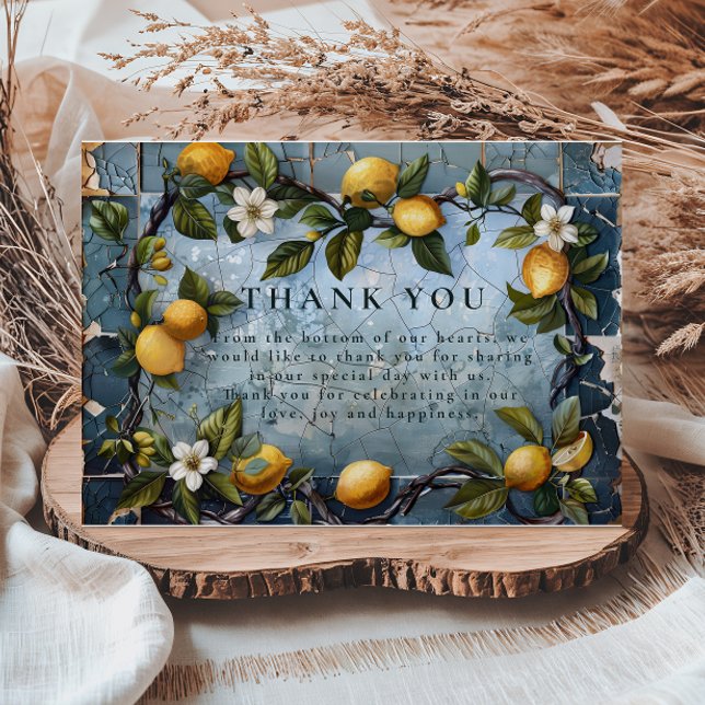 Tarjeta De Agradecimiento Fresh Citrus Botanical Wedding (Subido por el creador)