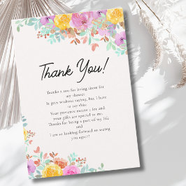 Tarjeta De Agradecimiento Fresh Floral Bridal Shower