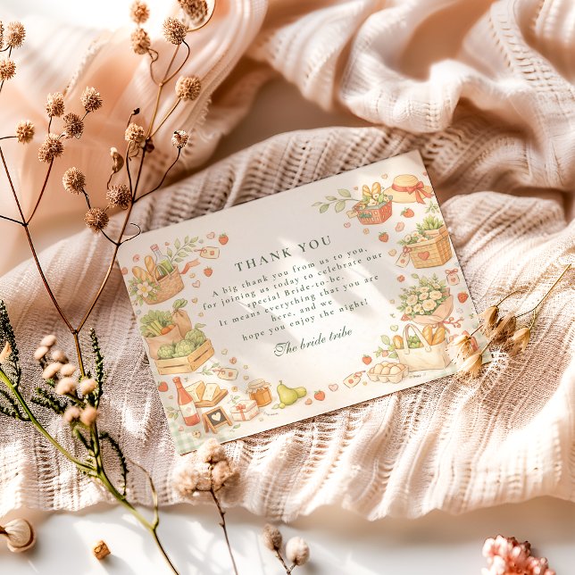 Tarjeta De Agradecimiento Fresh Off The Market Bridal Shower (Subido por el creador)