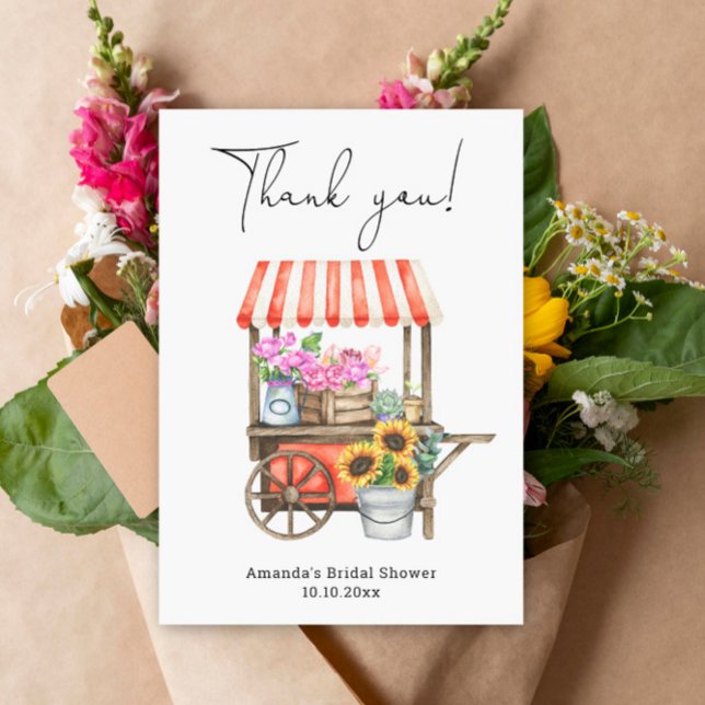 Tarjeta De Agradecimiento Fresh Off the Market Bridal Shower Gracias (Subido por el creador)