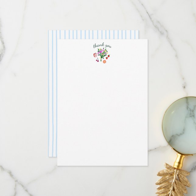 Tarjeta De Agradecimiento FRESH OFF THE MARKET Cute Custom Bridal Shower (Anverso/Reverso In Situ)