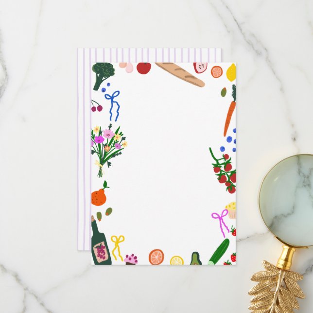 Tarjeta De Agradecimiento FRESH OFF THE MARKET Cute Custom Bridal Shower (Anverso/Reverso In Situ)