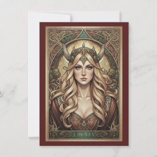 Tarjeta De Agradecimiento Freyja Norse Goddess Art Flat Thank You Card