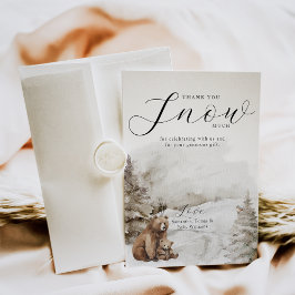 Tarjeta De Agradecimiento Frío fuera del bosque de invierno Baby Shower neut