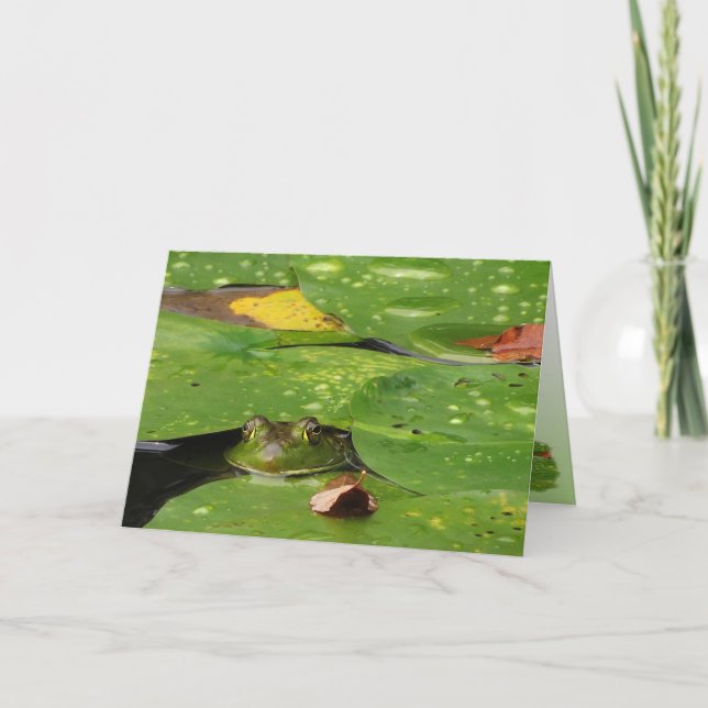 Tarjeta De Agradecimiento Frog and Lily Pads Gracias (Anverso)