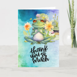 Tarjeta De Agradecimiento Frog Yoga muchas gracias