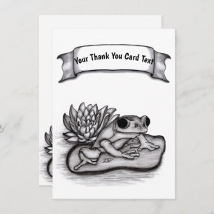 Tarjeta De Agradecimiento Froggy with Lotus Flower, agrega tu texto