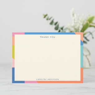 Tarjeta De Agradecimiento Frontera geométrica colorida nombre personalizado 