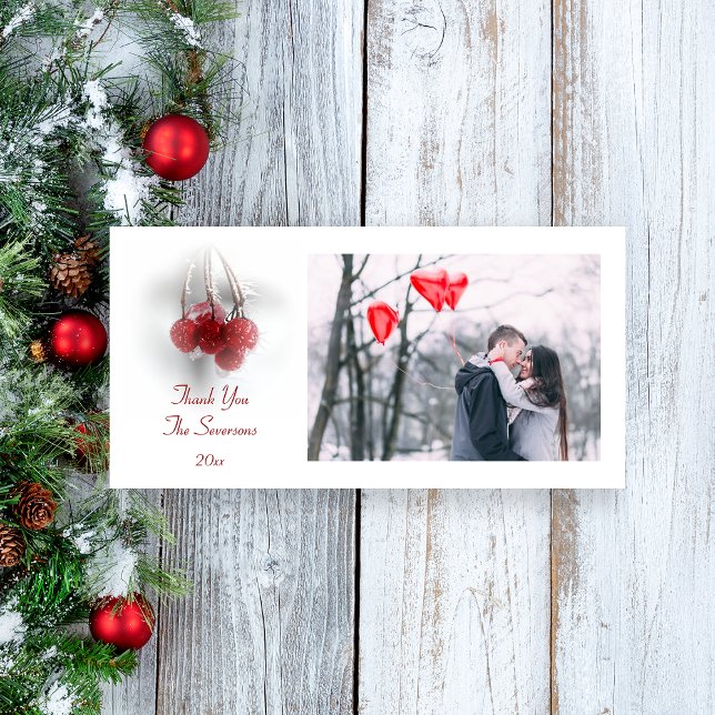 Tarjeta De Agradecimiento Frosty Red Berries Gracias (Subido por el creador)