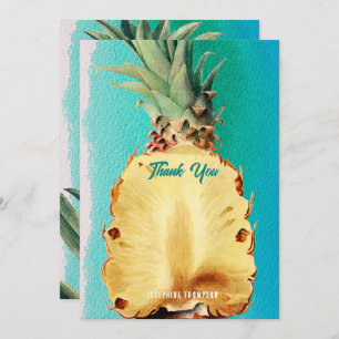Tarjeta De Agradecimiento Fruta de piña tropical de verano