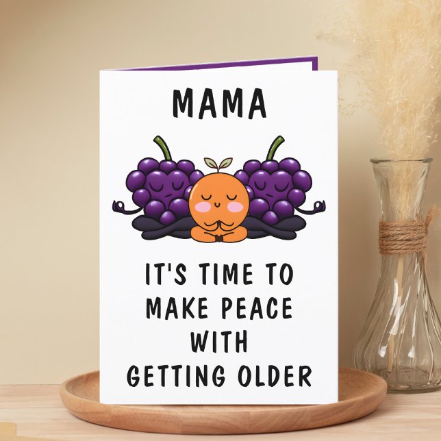 Tarjeta De Agradecimiento Fruta divertida que hace feliz cumpleaños a la vie (Funny Fruit Getting Old Mother Happy Birthday Thank You Card)