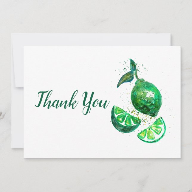 Tarjeta De Agradecimiento Frutas de cal verde (Anverso)