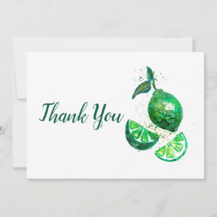 Tarjeta De Agradecimiento Frutas de cal verde