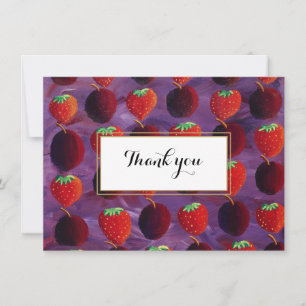 Tarjeta De Agradecimiento Frutas Rojas País Elegante Gracias