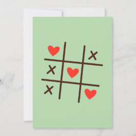 Tarjeta De Agradecimiento FTic Tac Toe Hearts Valentine Grelache Dankeskarte