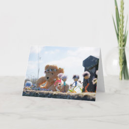 Tarjeta De Agradecimiento Fubby's die madeliefjes naar een Beer brengen.