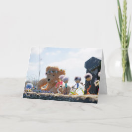 Tarjeta De Agradecimiento Fubby's die madeliefjes naar een Beer brengen.