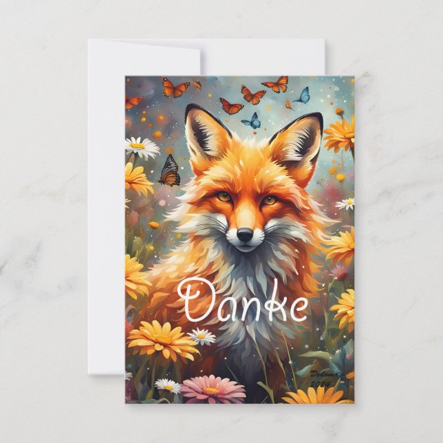 Tarjeta De Agradecimiento Fuchs auf der Wiese (Anverso)