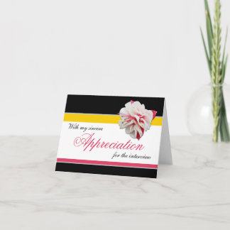 Tarjeta De Agradecimiento Fuchsia Flor Rosa Amarilla Entrevista Gracias