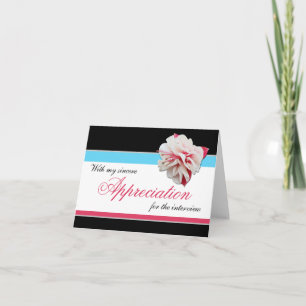 Tarjeta De Agradecimiento Fuchsia Flower Pink Blue Entreview Gracias