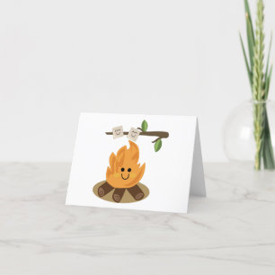 Tarjeta De Agradecimiento Fuego de Marshmallow