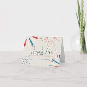Tarjeta De Agradecimiento Fuegos artificiales 4 de julio Baby Shower