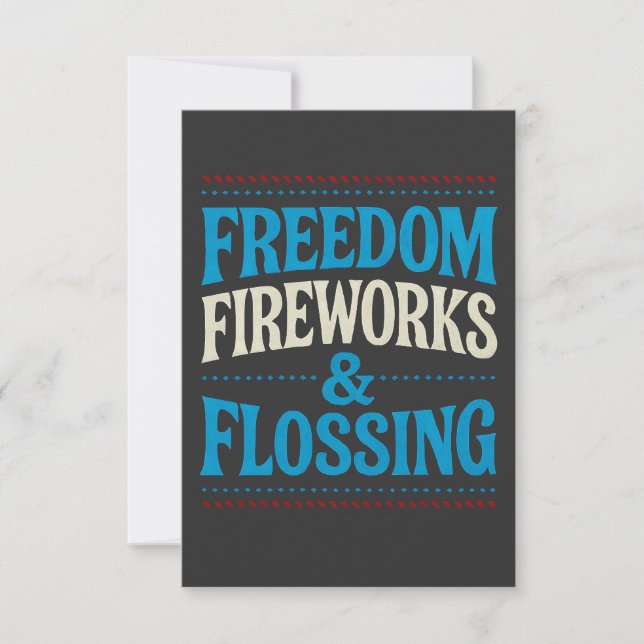 Tarjeta De Agradecimiento Fuegos artificiales de Libertad y Dentista Dental  (Anverso)