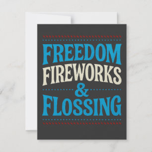 Tarjeta De Agradecimiento Fuegos artificiales de Libertad y Dentista Dental 