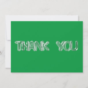 Tarjeta De Agradecimiento FUENTE DE BURBUJAS TRANSPARENTES (bkgrd verde)