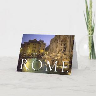 Tarjeta De Agradecimiento Fuente de Trevi de Noche   Roma, Italia   Gracias