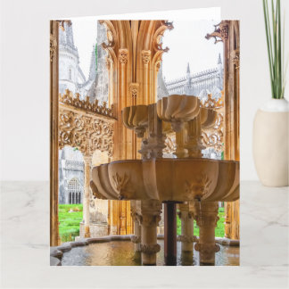 Tarjeta De Agradecimiento Fuente gótica y claustro. Monasterio de Batalha