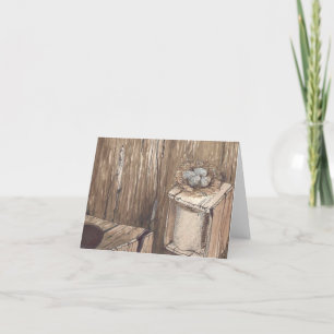 Tarjeta De Agradecimiento Fuera de Bird Nest Watercolor Print Notecard