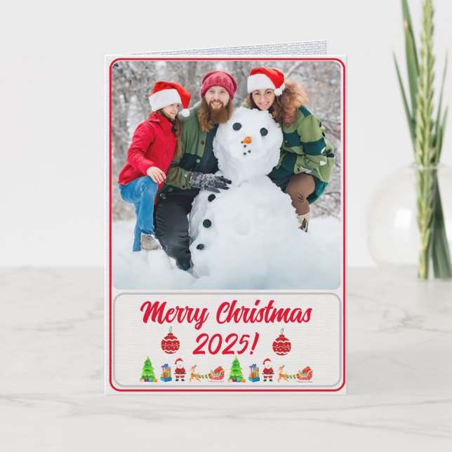 Tarjeta De Agradecimiento Fully Custom Photo Traditional Folded Xmas Card (Anverso)