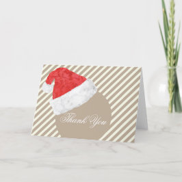 Tarjeta De Agradecimiento Fun Casual Modern Santa Hat Navidades Boda