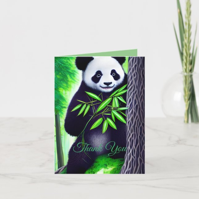 Tarjeta De Agradecimiento Fun Little Panda Bear (Anverso)