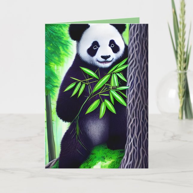 Tarjeta De Agradecimiento Fun Little Panda Bear (Anverso)