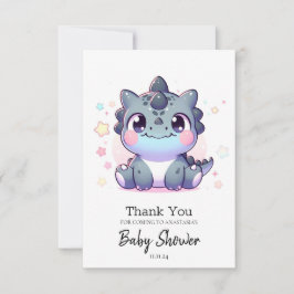 Tarjeta De Agradecimiento Fun Sweet Dinosaur Baby Shower