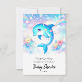 Tarjeta De Agradecimiento Fun Under Sea Dolphin Baby Shower