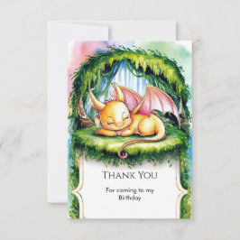 Tarjeta De Agradecimiento Fun Watercolor Dragon Cumpleaños