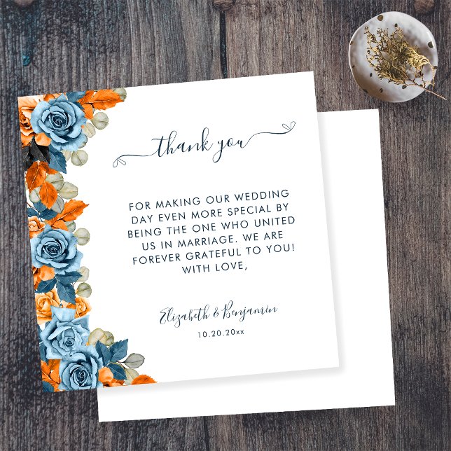 Tarjeta De Agradecimiento Funcionario Boda Azul Y Arroz De La Marina Gracias (Subido por el creador)