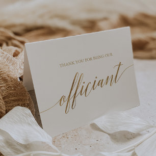 Tarjeta De Agradecimiento Funcionario elegante de caligrafía de oro